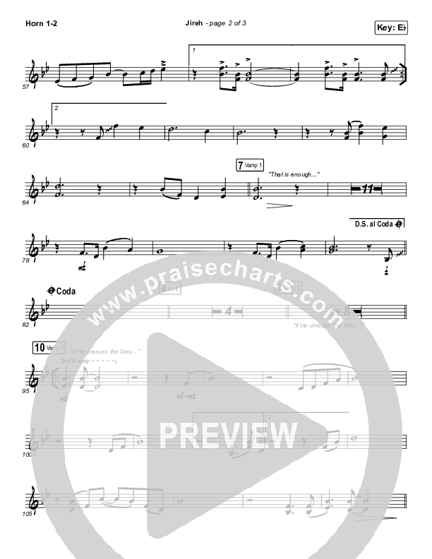 Jireh French Horn 1,2 (Maverick City Music / Elevation Worship / Chandler Moore / Naomi Raine)