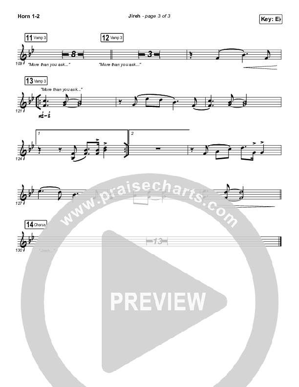 Jireh French Horn 1,2 (Maverick City Music / Elevation Worship / Chandler Moore / Naomi Raine)