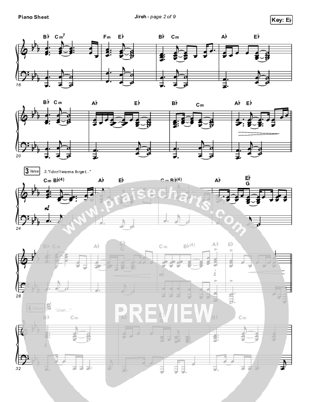 Jireh Piano Sheet (Maverick City Music / Elevation Worship / Chandler Moore / Naomi Raine)