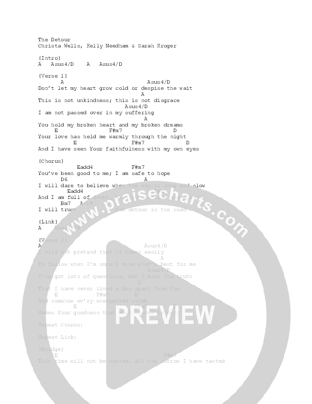 The Detour Chord Chart (FAITHFUL / Tamar Chipp)