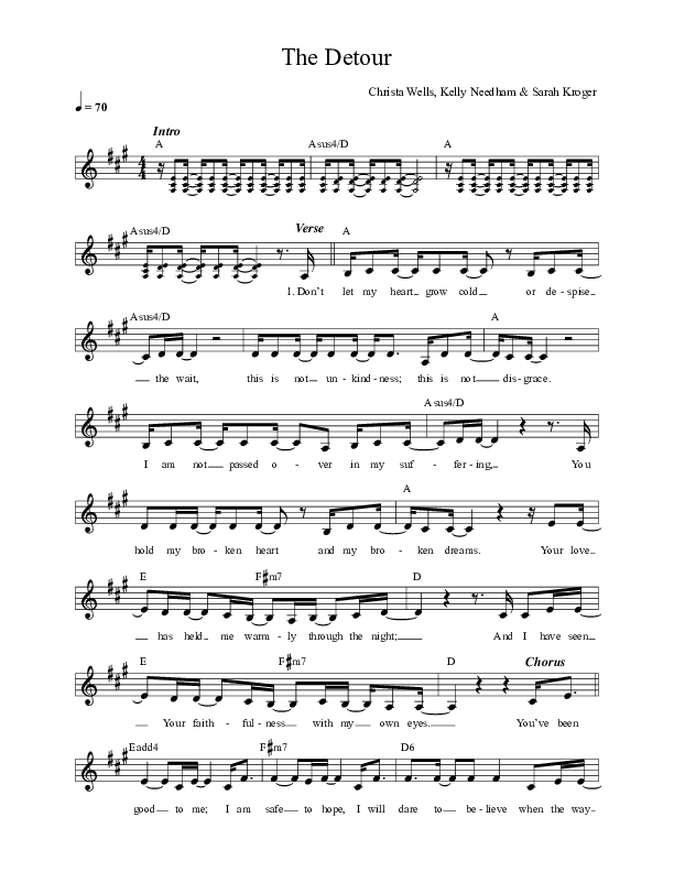 The Detour Lead Sheet (FAITHFUL / Tamar Chipp)