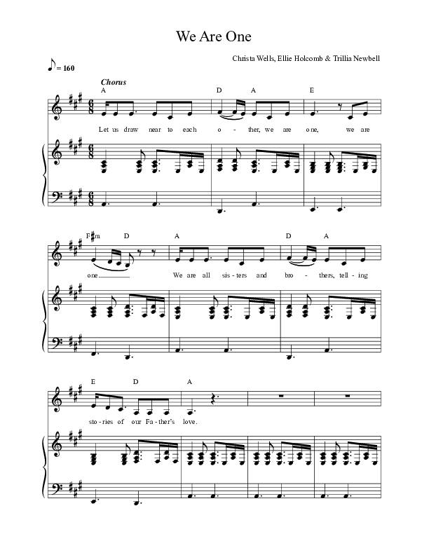 We Are One Lead & Piano (FAITHFUL / Tamar Chipp / Christa Wells / Kelly Minter / Savannah Locke / Rachael Lampa)