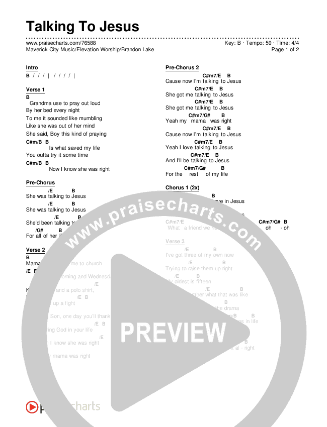 Talking To Jesus Chords & Lyrics (Maverick City Music / Elevation Worship / Brandon Lake)