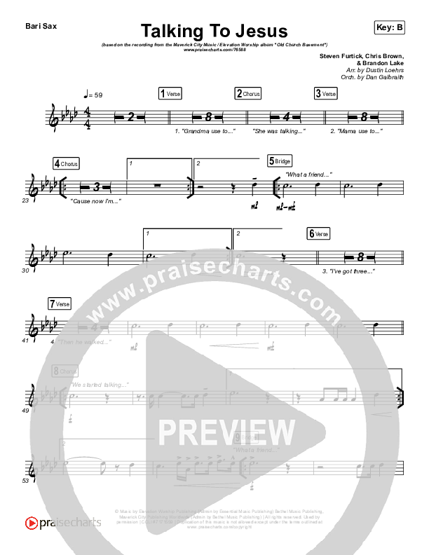 Talking To Jesus Bari Sax (Maverick City Music / Elevation Worship / Brandon Lake)