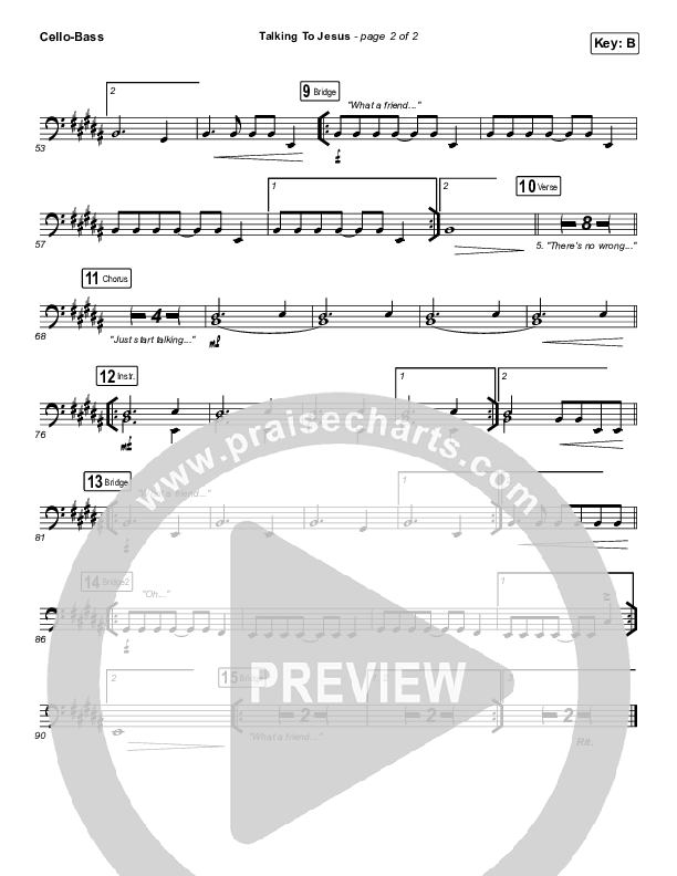 Talking To Jesus Cello/Bass (Maverick City Music / Elevation Worship / Brandon Lake)