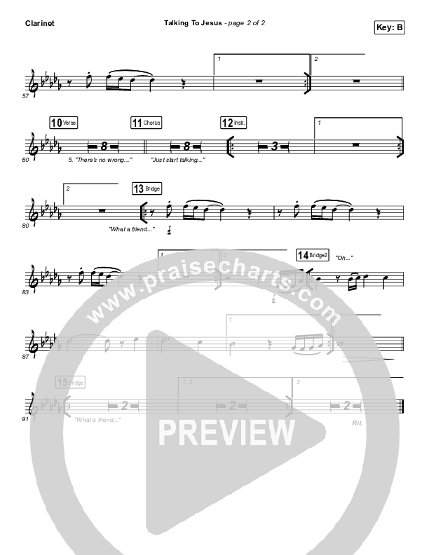 Talking To Jesus Clarinet (Maverick City Music / Elevation Worship / Brandon Lake)