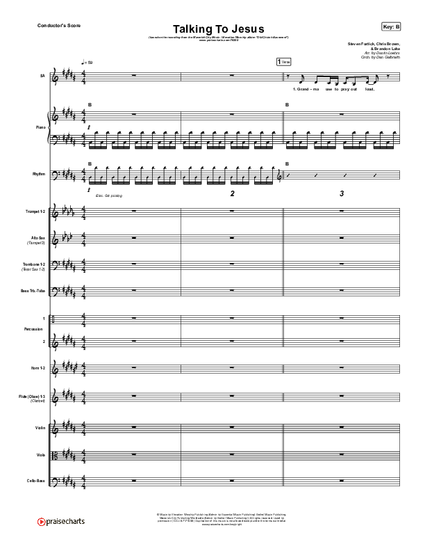 Talking To Jesus Conductor's Score (Maverick City Music / Elevation Worship / Brandon Lake)