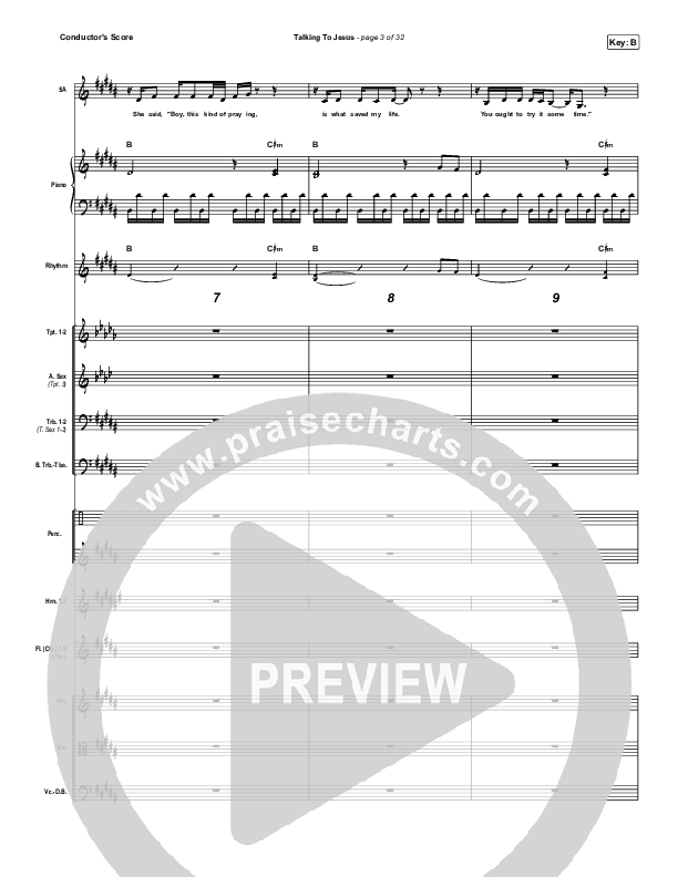 Talking To Jesus Conductor's Score (Maverick City Music / Elevation Worship / Brandon Lake)
