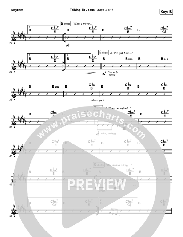 Talking To Jesus Rhythm Chart (Maverick City Music / Elevation Worship / Brandon Lake)