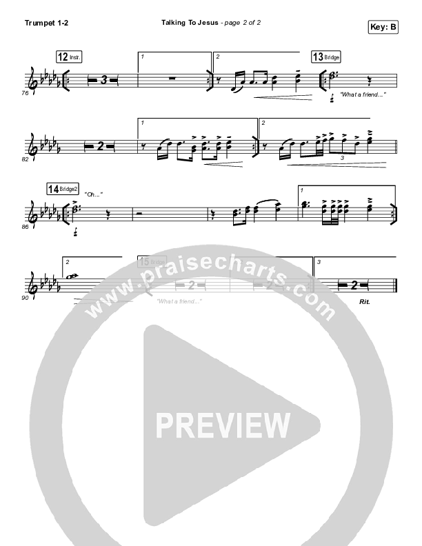 Talking To Jesus Trumpet 1,2 (Maverick City Music / Elevation Worship / Brandon Lake)