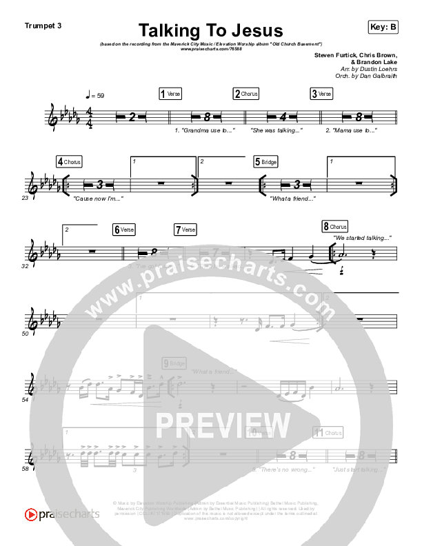 Talking To Jesus Trumpet 3 (Maverick City Music / Elevation Worship / Brandon Lake)