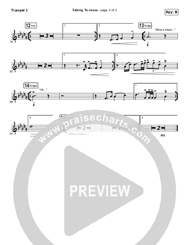 Talking To Jesus Trumpet 3 (Maverick City Music / Elevation Worship / Brandon Lake)