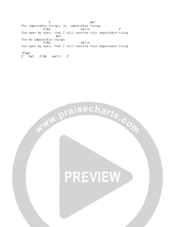 Impossible Things Chord Chart (FAITHFUL / Ginny Owens)