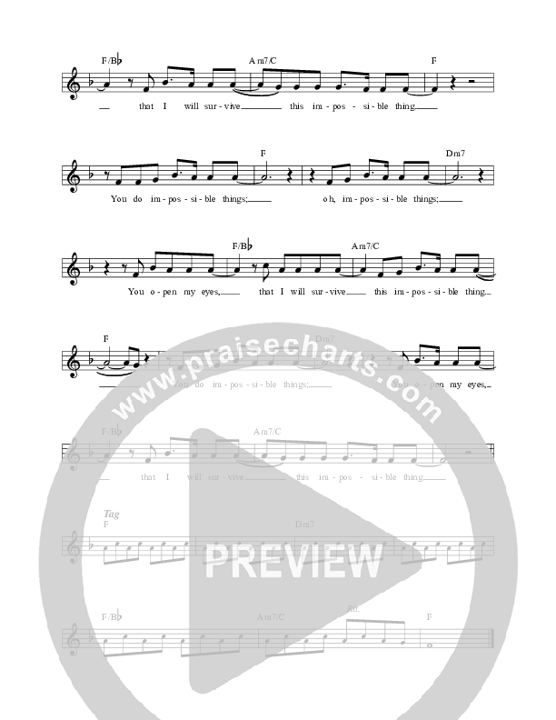 Impossible Things Lead Sheet (FAITHFUL / Ginny Owens)