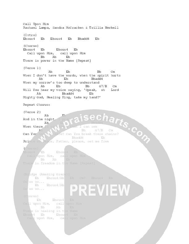 Call Upon Him Chord Chart (FAITHFUL / Trillia Newbell)