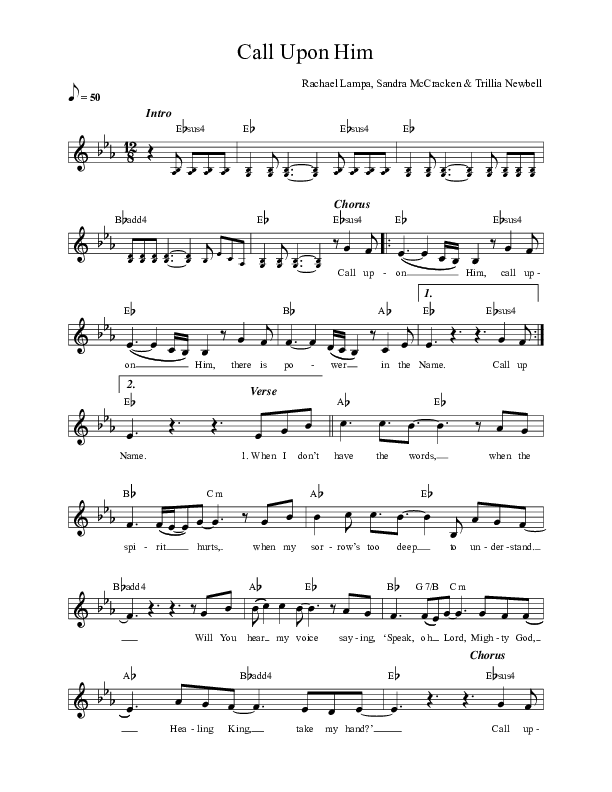 Call Upon Him Lead Sheet (FAITHFUL / Trillia Newbell)