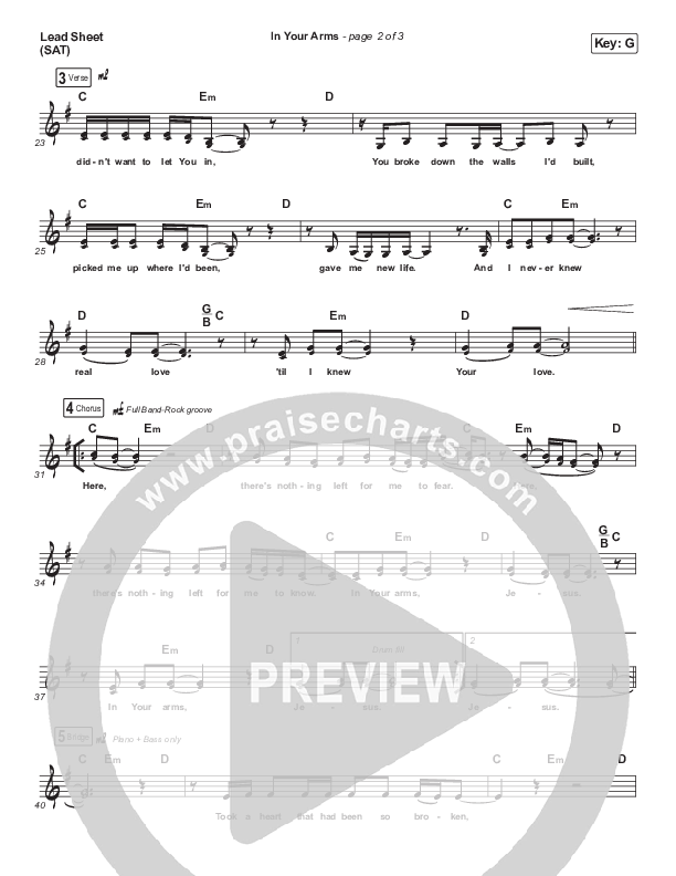 In Your Arms Lead Sheet (SAT) (Kira Fontana)