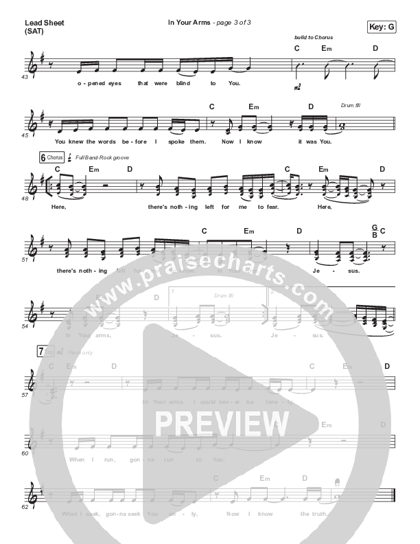 In Your Arms Lead Sheet (SAT) (Kira Fontana)