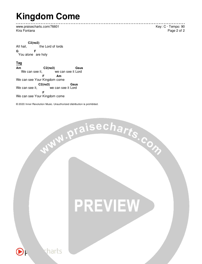 Kingdom Come Chords & Lyrics (Kira Fontana)