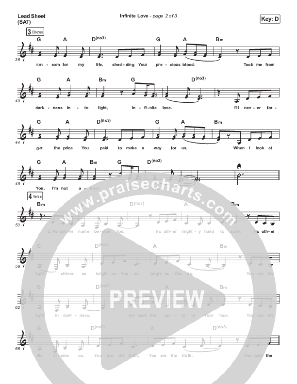 Infinite Love Lead Sheet (SAT) (Kira Fontana)