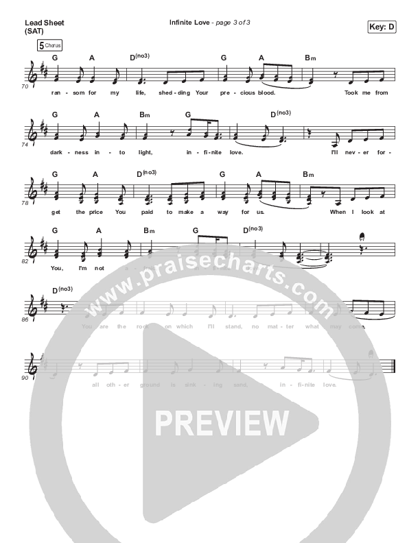 Infinite Love Lead Sheet (SAT) (Kira Fontana)