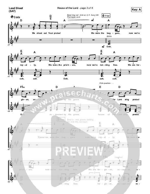 House Of The Lord (Choral Anthem SATB) Lead Sheet (SAT) (Phil Wickham / Arr. Luke Gambill)