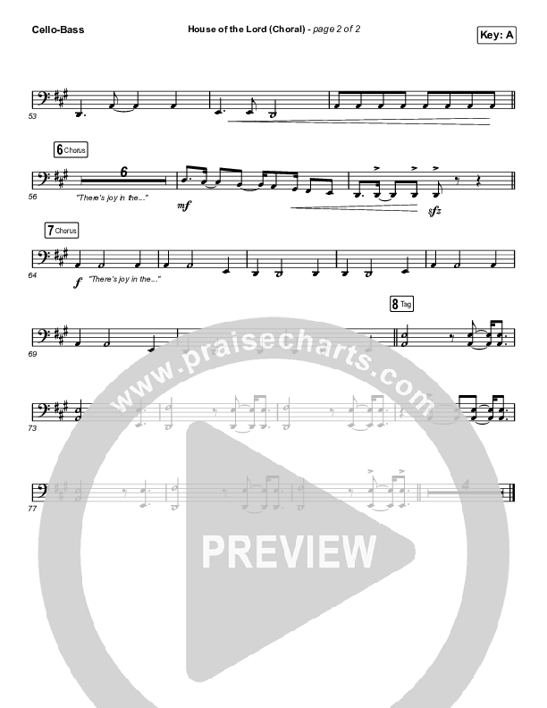 House Of The Lord (Choral Anthem SATB) Cello/Bass (Phil Wickham / Arr. Luke Gambill)