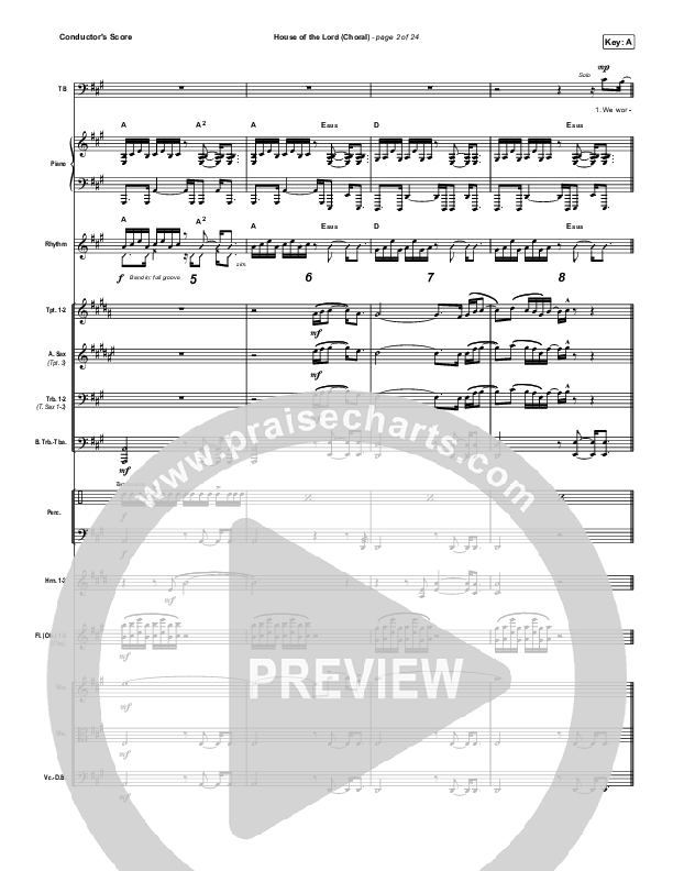 House Of The Lord (Choral Anthem SATB) Orchestration (Phil Wickham / Arr. Luke Gambill)