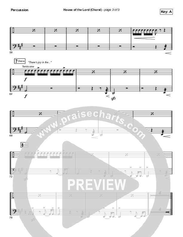 House Of The Lord (Choral Anthem SATB) Percussion (Phil Wickham / Arr. Luke Gambill)