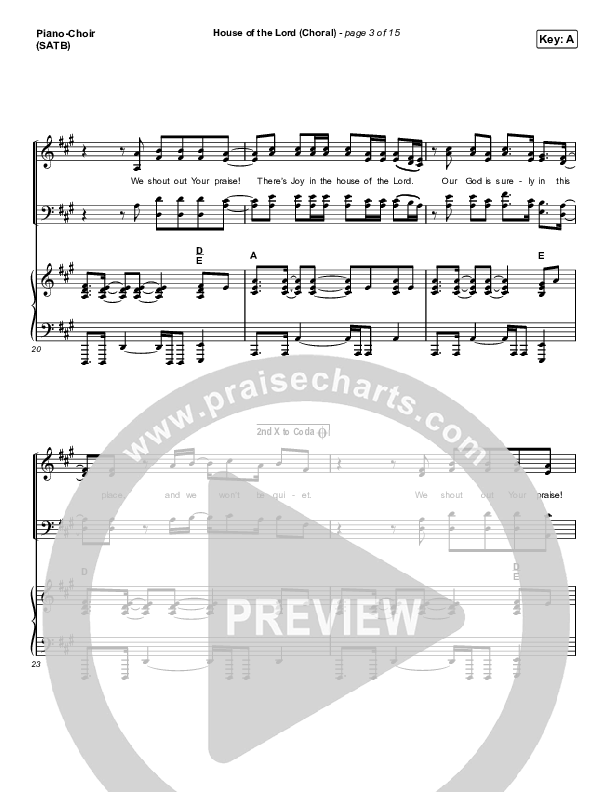 House Of The Lord (Choral Anthem SATB) Piano/Choir (SATB) (Phil Wickham / Arr. Luke Gambill)
