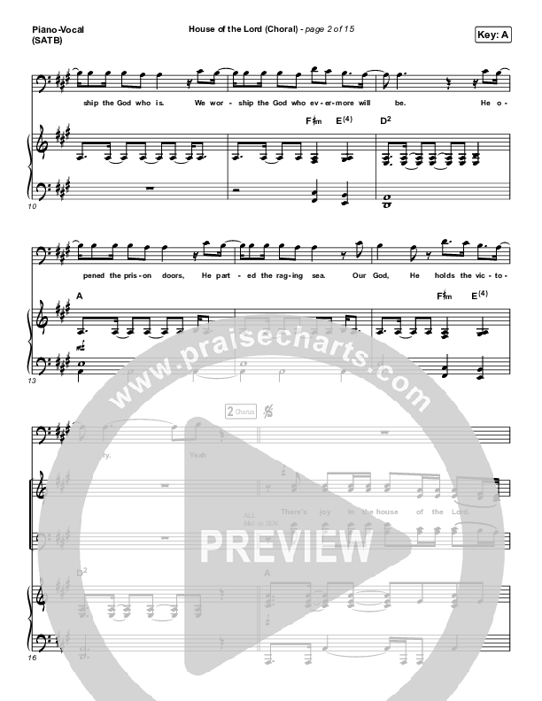 House Of The Lord (Choral Anthem SATB) Piano/Vocal Pack (Phil Wickham / Arr. Luke Gambill)