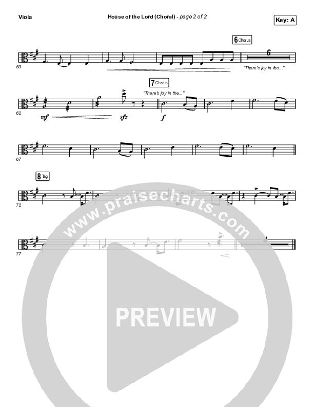 House Of The Lord (Choral Anthem SATB) Viola (Phil Wickham / Arr. Luke Gambill)