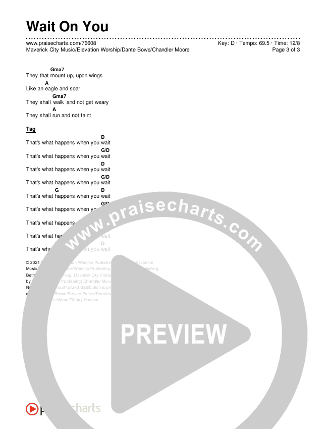Wait On You Chords & Lyrics (Maverick City Music / Elevation Worship / Dante Bowe / Chandler Moore)