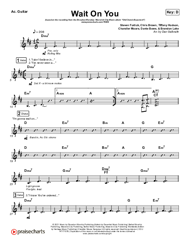Wait On You Acoustic Guitar (Maverick City Music / Elevation Worship / Dante Bowe / Chandler Moore)