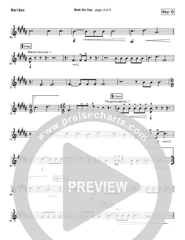 Wait On You Bari Sax (Maverick City Music / Elevation Worship / Dante Bowe / Chandler Moore)