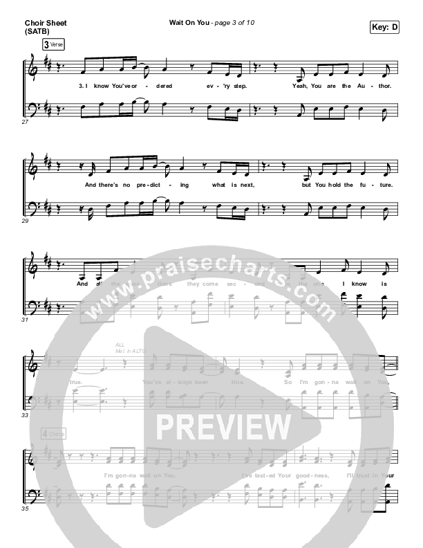 Wait On You Choir Sheet (SATB) (Maverick City Music / Elevation Worship / Dante Bowe / Chandler Moore)