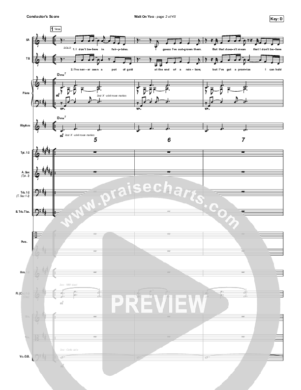 Wait On You Conductor's Score (Maverick City Music / Elevation Worship / Dante Bowe / Chandler Moore)