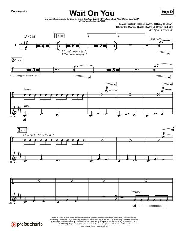 Wait On You Percussion (Maverick City Music / Elevation Worship / Dante Bowe / Chandler Moore)