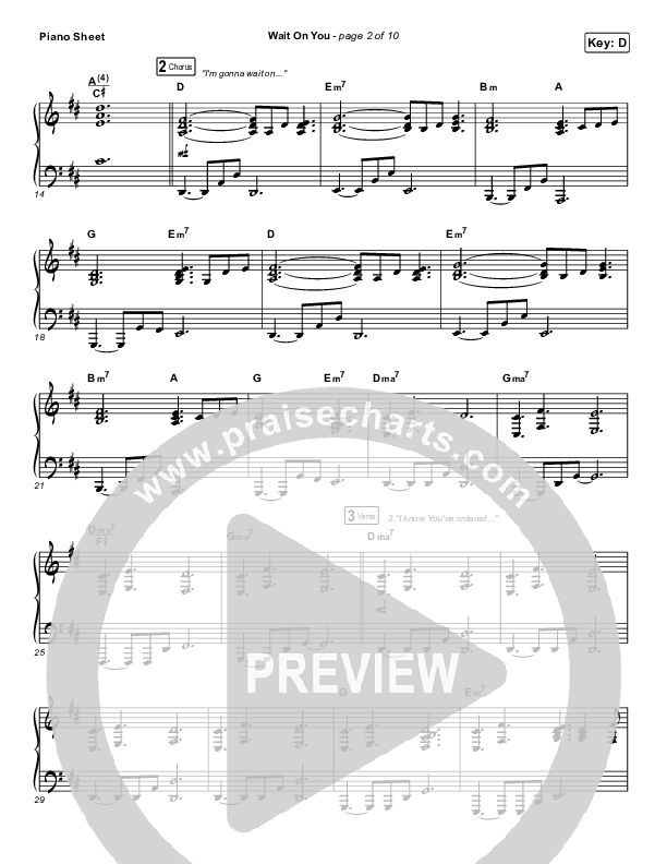 Wait On You Piano Sheet (Maverick City Music / Elevation Worship / Dante Bowe / Chandler Moore)