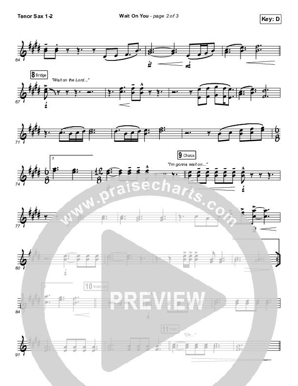 Wait On You Tenor Sax 1/2 (Maverick City Music / Elevation Worship / Dante Bowe / Chandler Moore)