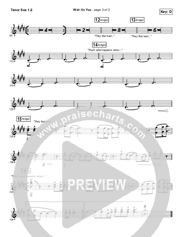 Wait On You Tenor Sax 1/2 (Maverick City Music / Elevation Worship / Dante Bowe / Chandler Moore)