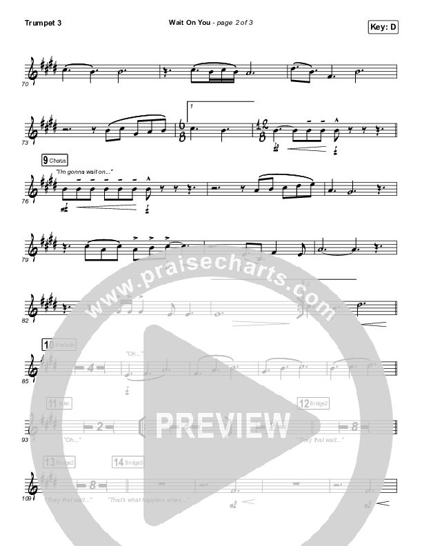 Wait On You Trumpet 3 (Maverick City Music / Elevation Worship / Dante Bowe / Chandler Moore)