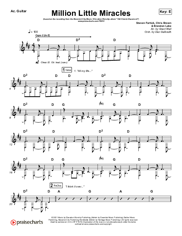 Million Little Miracles Acoustic Guitar (Maverick City Music / Elevation Worship)