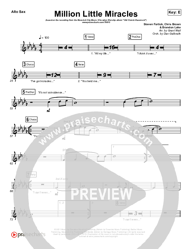 Million Little Miracles Alto Sax (Maverick City Music / Elevation Worship)