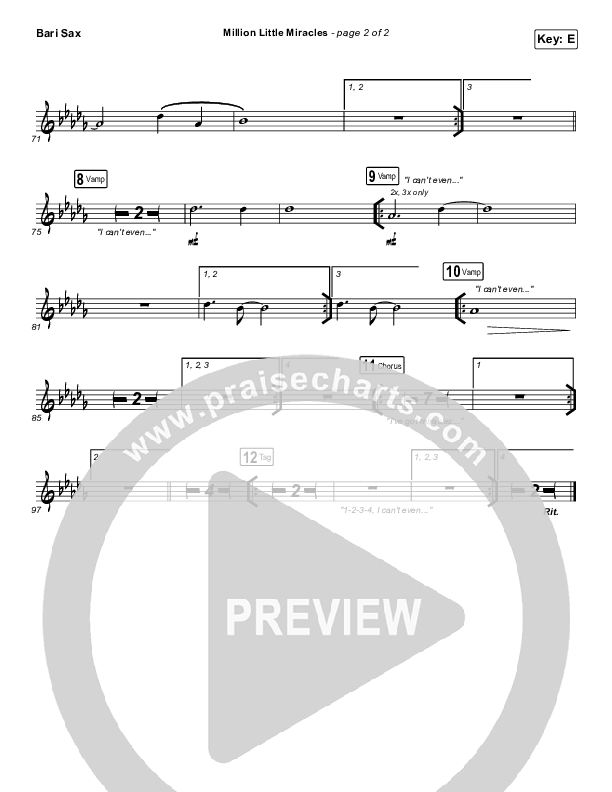 Million Little Miracles Bari Sax (Maverick City Music / Elevation Worship)