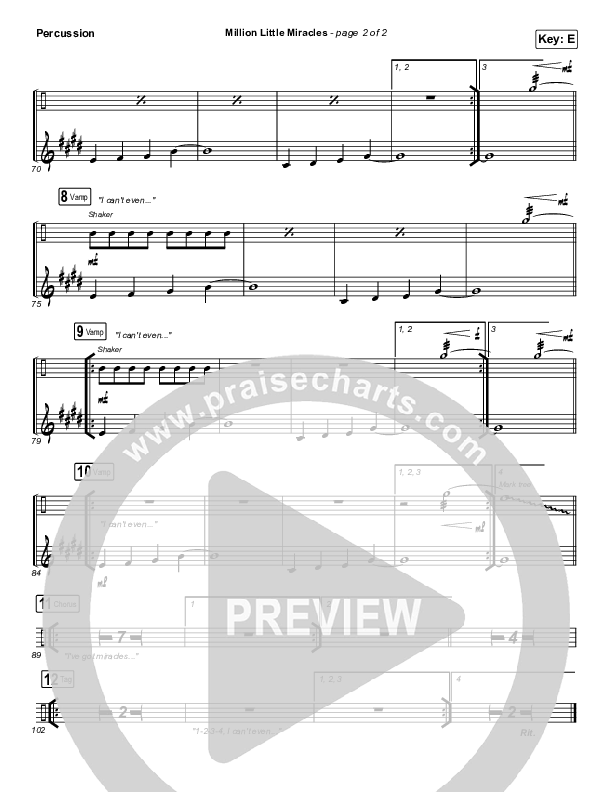 Million Little Miracles Percussion (Maverick City Music / Elevation Worship)