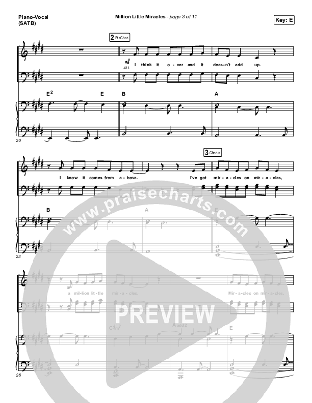 Million Little Miracles Piano/Vocal (SATB) (Maverick City Music / Elevation Worship)