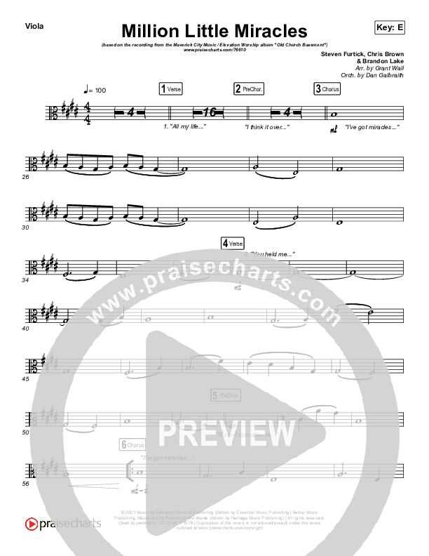 Million Little Miracles Viola (Maverick City Music / Elevation Worship)