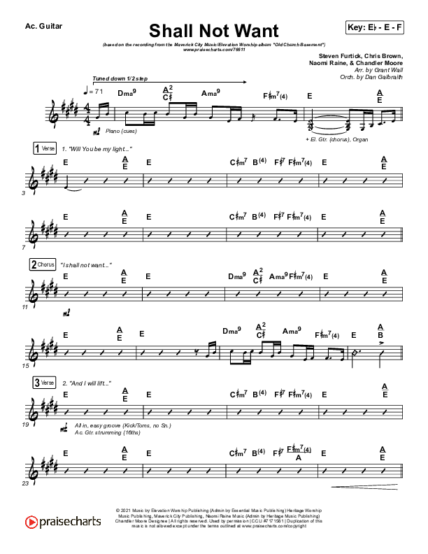 Shall Not Want Acoustic Guitar (Maverick City Music / Elevation Worship / Chandler Moore)
