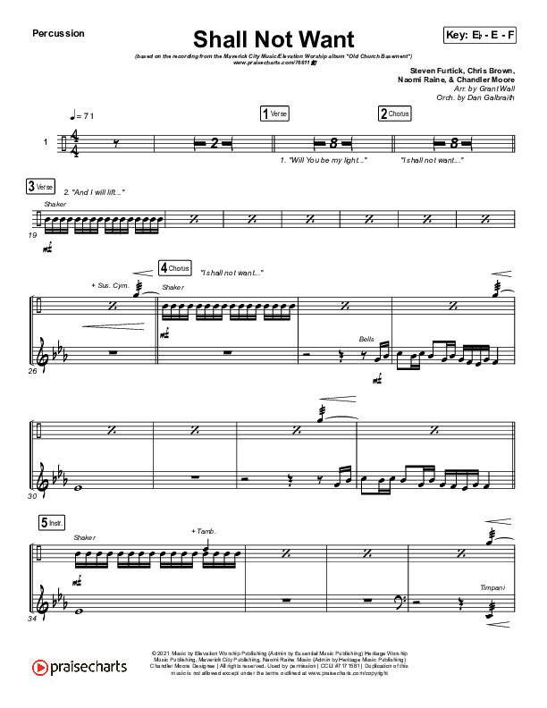 Shall Not Want Percussion (Maverick City Music / Elevation Worship / Chandler Moore)